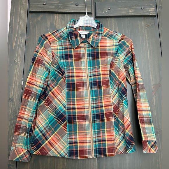 Christopher & Banks Tops - Christopher & Banks zip up flannel shirt size M
